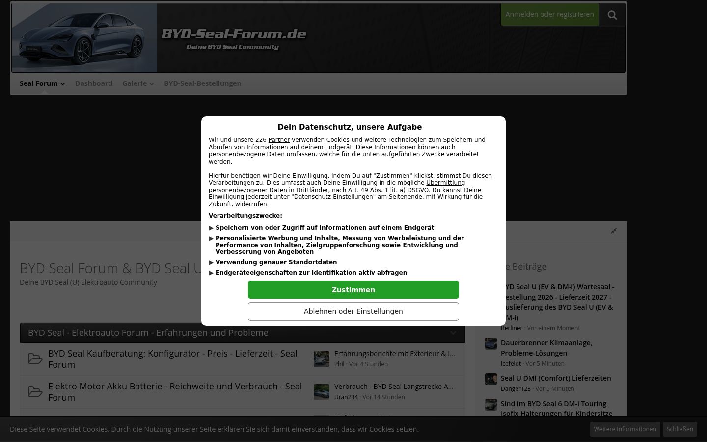 Sutikimo reklamjuostės, rodytos prieš bet kokią sąveiką, ekrano kopija