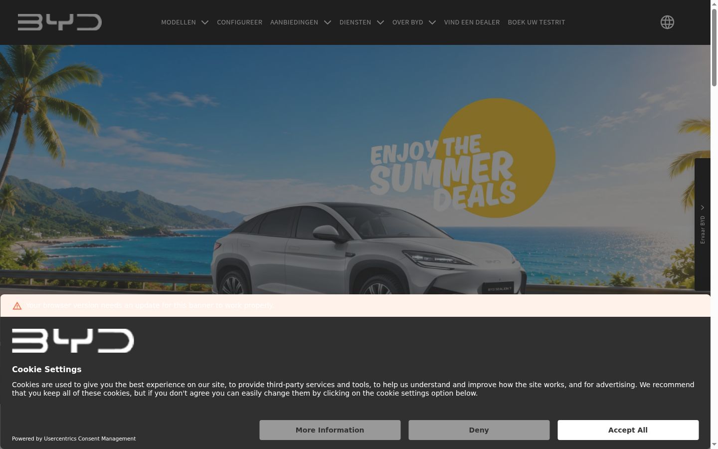 Screenshot of the consent banner shown before any interaction