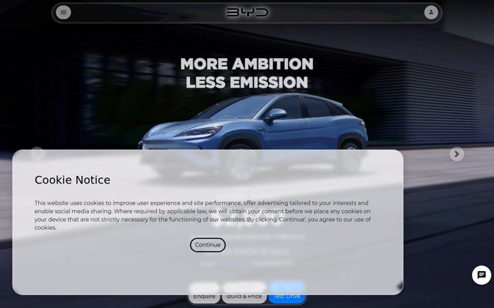Screenshot of bydautomotive.com.au