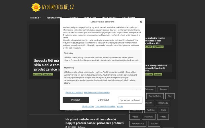 Screenshot of bydlimeutulne.cz