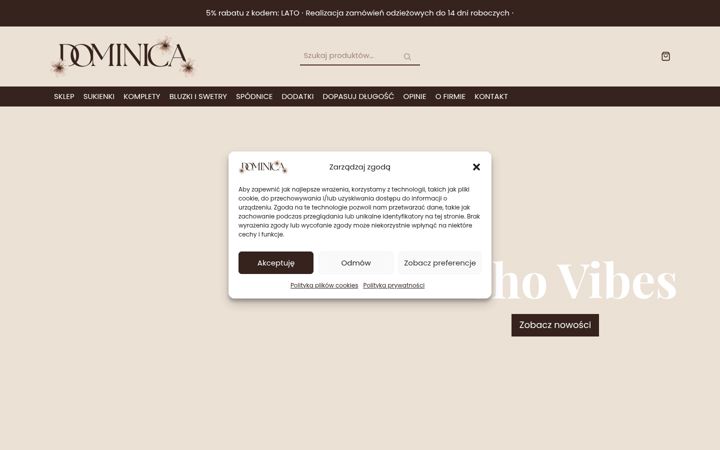Screenshot of bydominica.pl