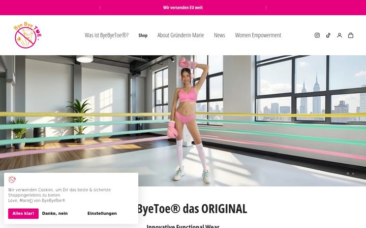 Screenshot of byebyetoe.de