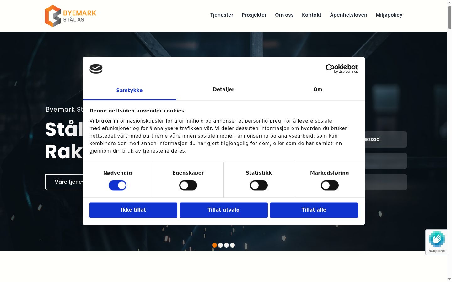 Screenshot of the consent banner shown before any interaction