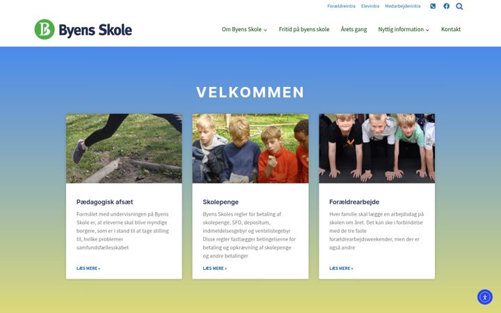 Екранна снимка на byens-skole.dk