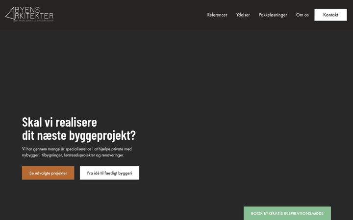 Snimka zaslona za byensarkitekter.dk