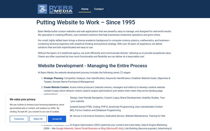 Screenshot of byersmedia.com