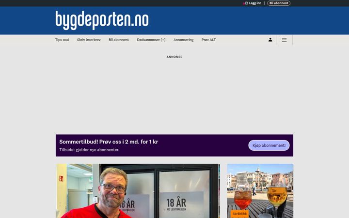 Ekraanipilt saidist bygdeposten.no