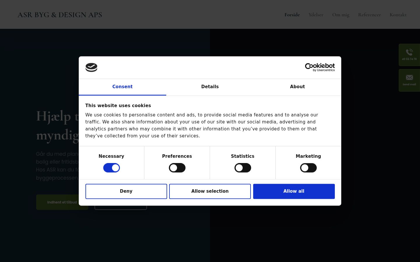 Capture d'écran de la bannière de consentement affichée avant toute interaction
