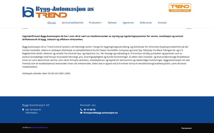 Snimka zaslona za bygg-automasjon.no