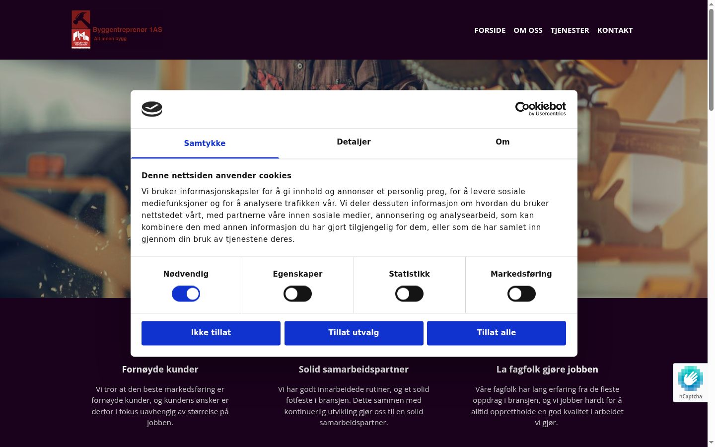 Screenshot van de toestemmingsbanner zoals getoond vóór enige interactie
