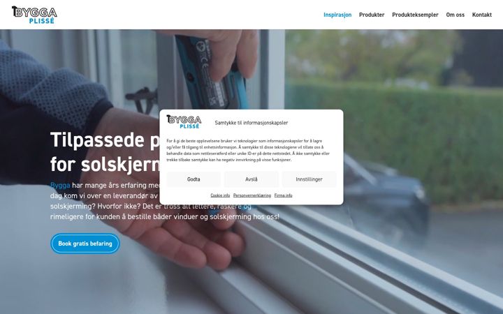 Screenshot of bygga-plisse.no