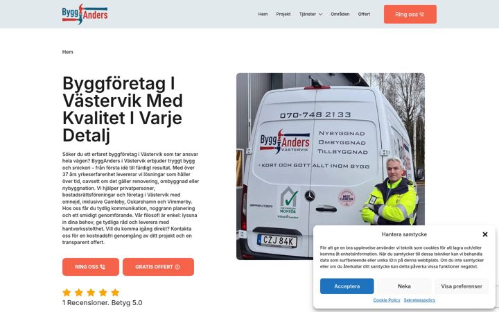 Snimka zaslona za bygganders.se