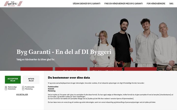 Screenshot of byggaranti.dk