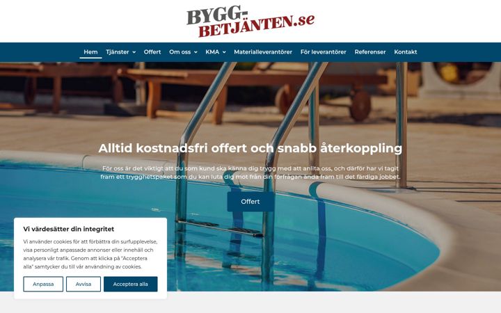 Screenshot of byggbetjanten.se