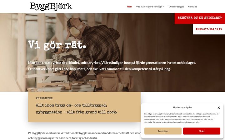 Screenshot of byggbjork.se