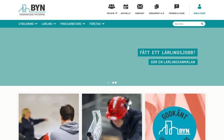 Screenshot of byggbranschensyrkesnamnd.se