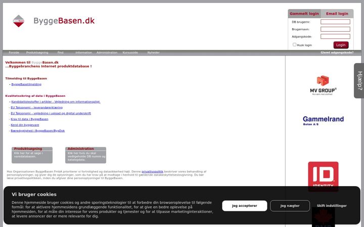 Screenshot of byggebasen.dk