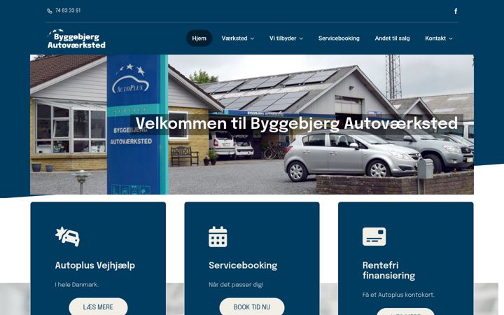 Kuvakaappaus sivustosta byggebjergauto.dk