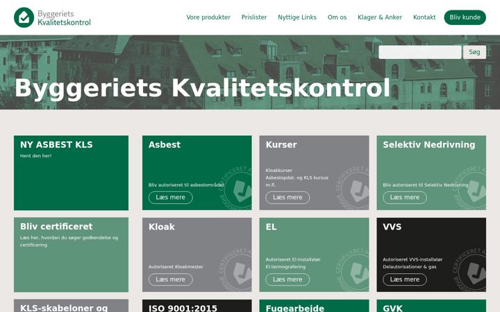 Snimka zaslona za byggekvalitet.dk