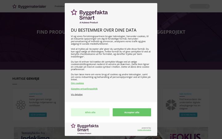 Snimka zaslona za byggematerialer.dk