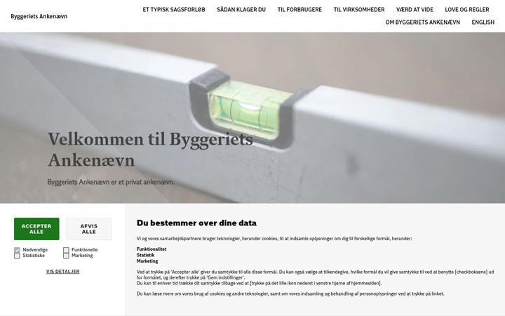 Screenshot of byggerietsankenaevn.dk