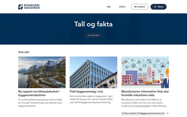 Screenshot of byggevareindustrien.no