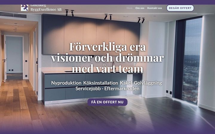 Screenshot of byggexcellence.se