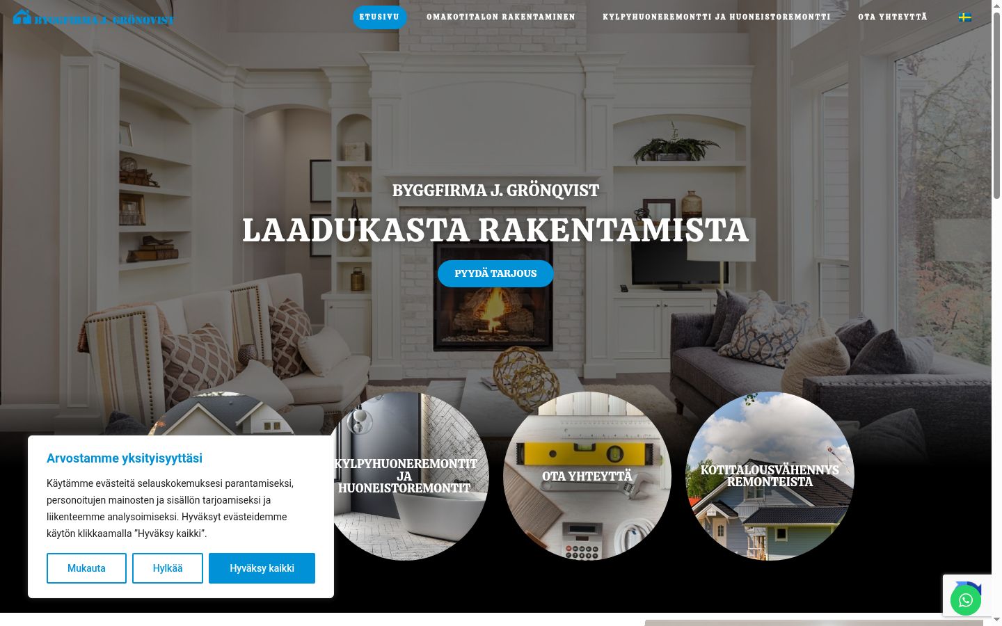 Screenshot of the consent banner shown before any interaction