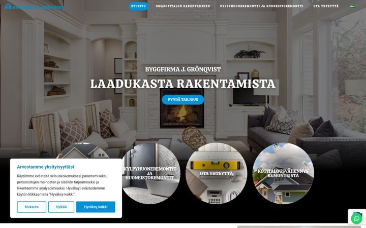 Screenshot of byggfirmagronqvist.fi