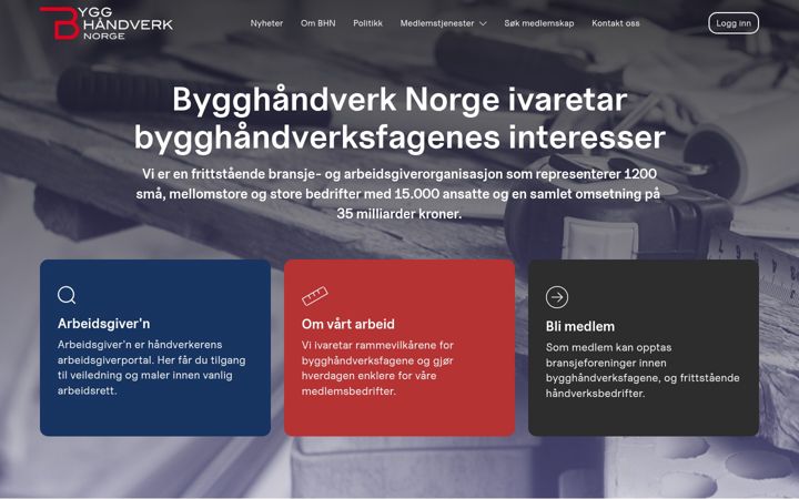 Screenshot of bygghandverknorge.no