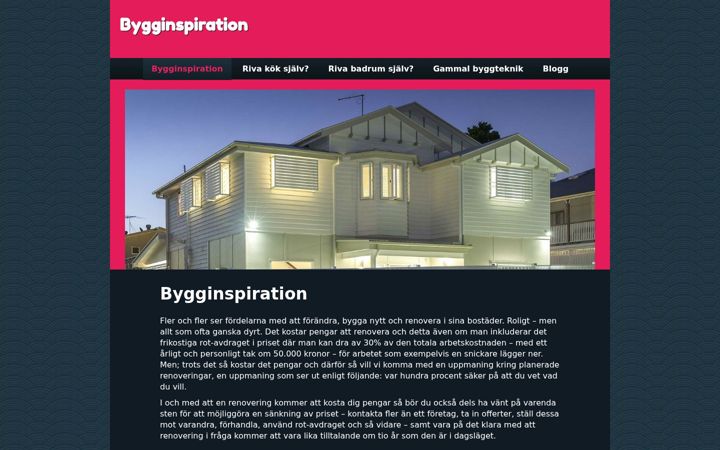 Screenshot of bygginspiration.nu