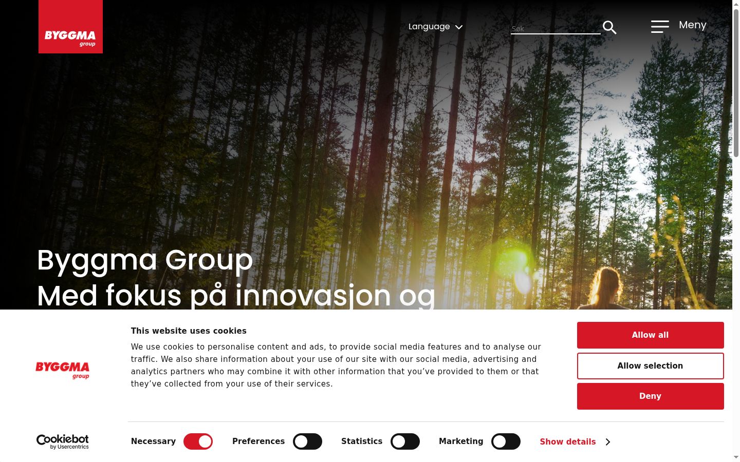 Screenshot of the consent banner shown before any interaction