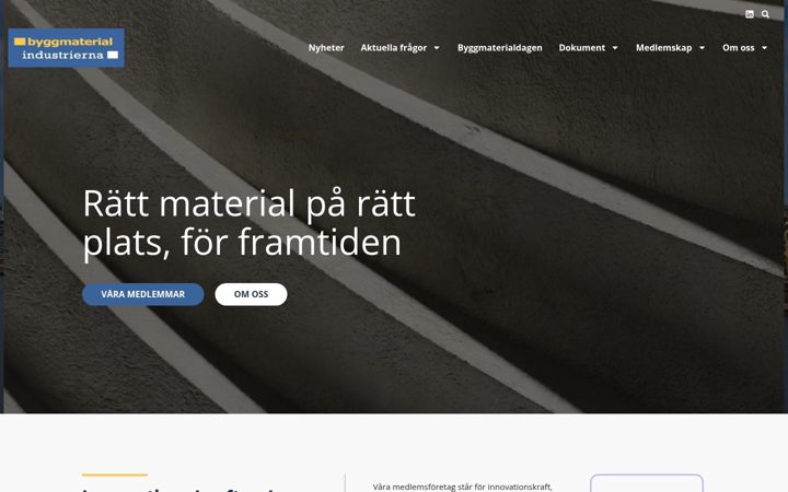 Screenshot von byggmaterialindustrierna.se