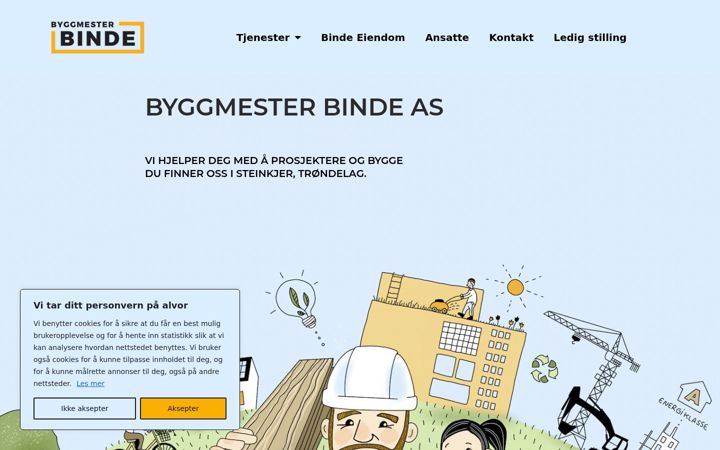 Screenshot of byggmesterbinde.no