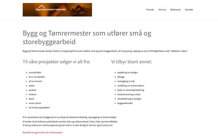 Screenshot of byggmesterdahl.no