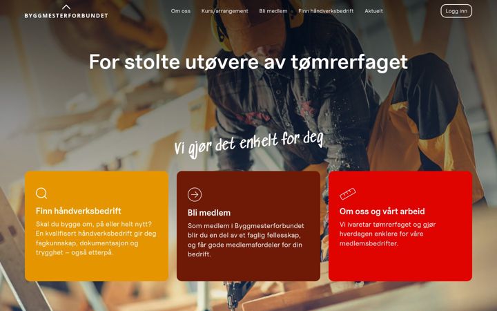 Ekraanipilt saidist byggmesterforbundet.no