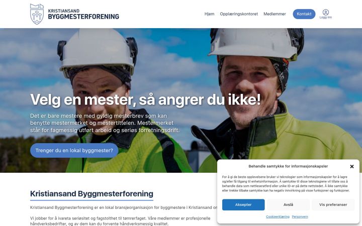 Screenshot of byggmesterforeningen.no
