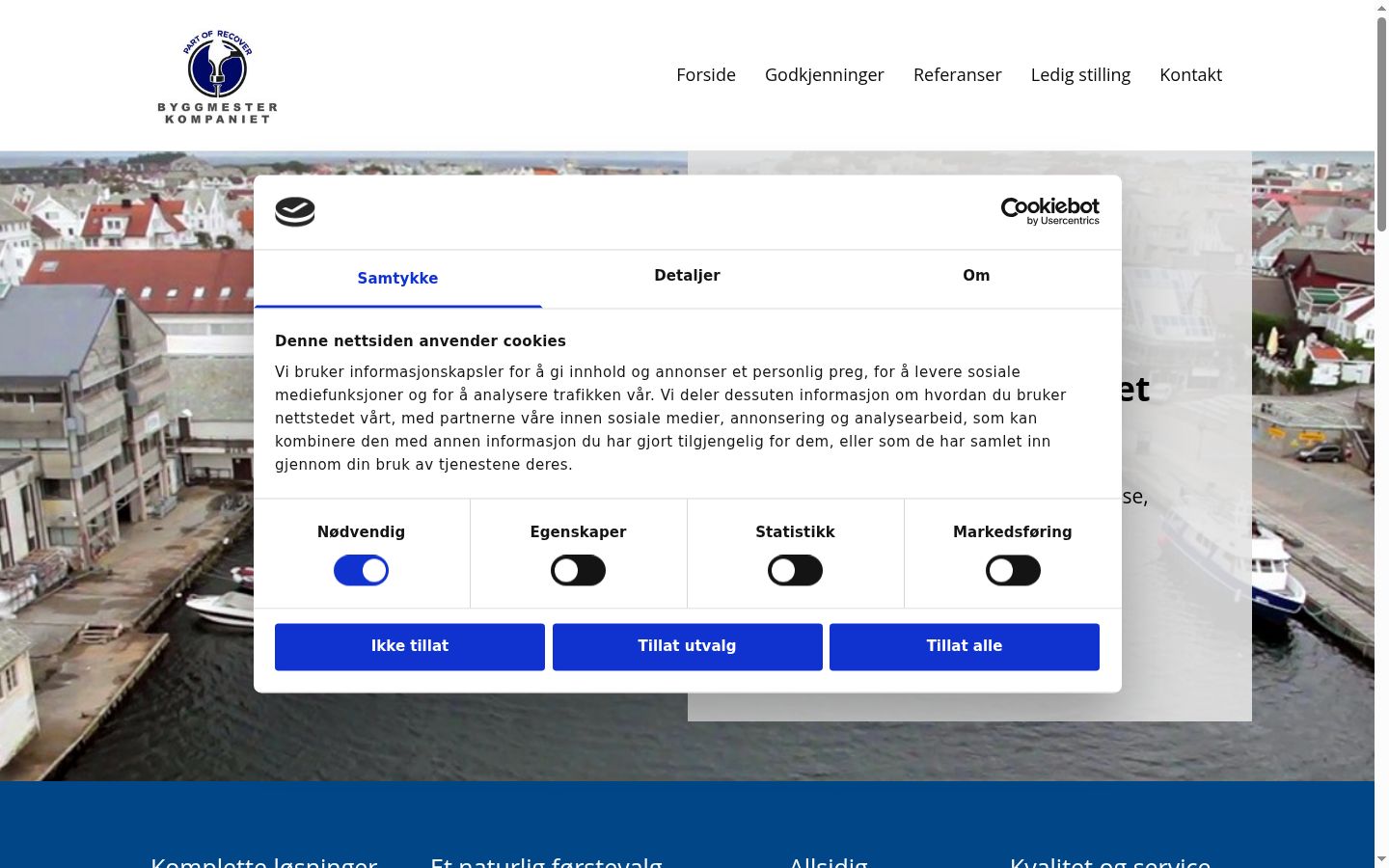 Screenshot of the consent banner shown before any interaction
