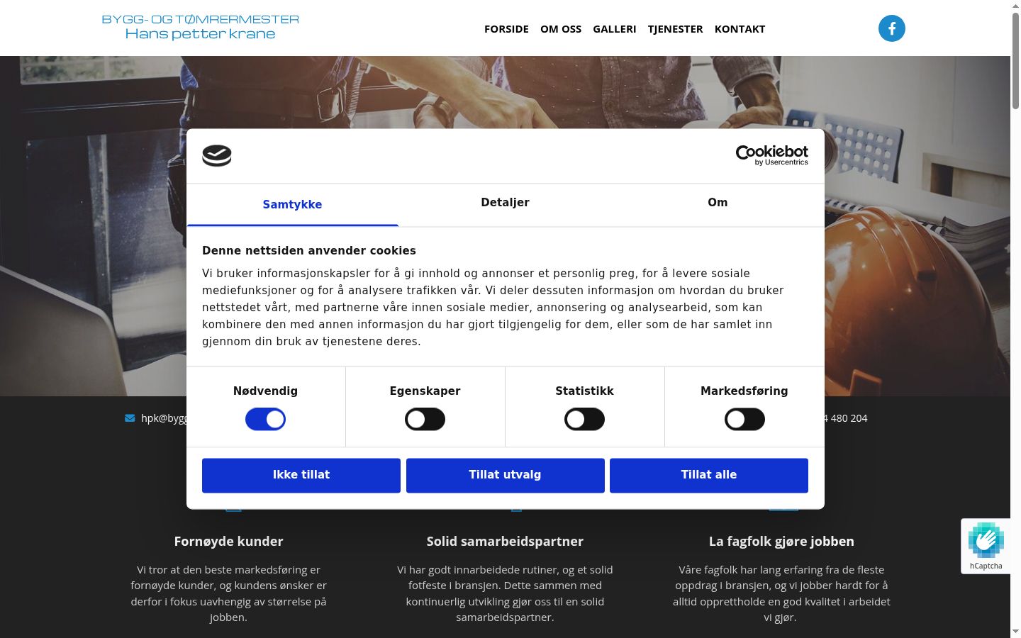 Screenshot of the consent banner shown before any interaction