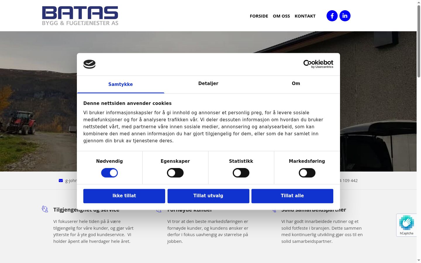 Screenshot of the consent banner shown before any interaction