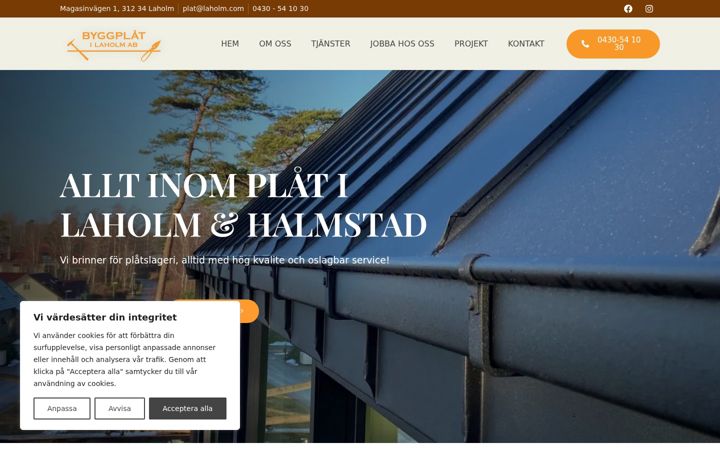 Snímek obrazovky byggplatilaholm.se