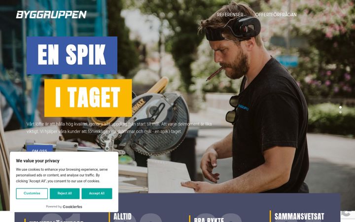 Snímek obrazovky byggruppengbg.se