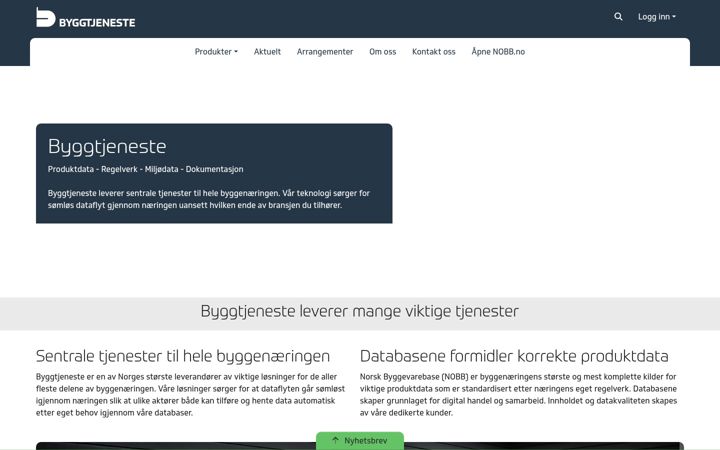 Captura de pantalla de byggtjeneste.no