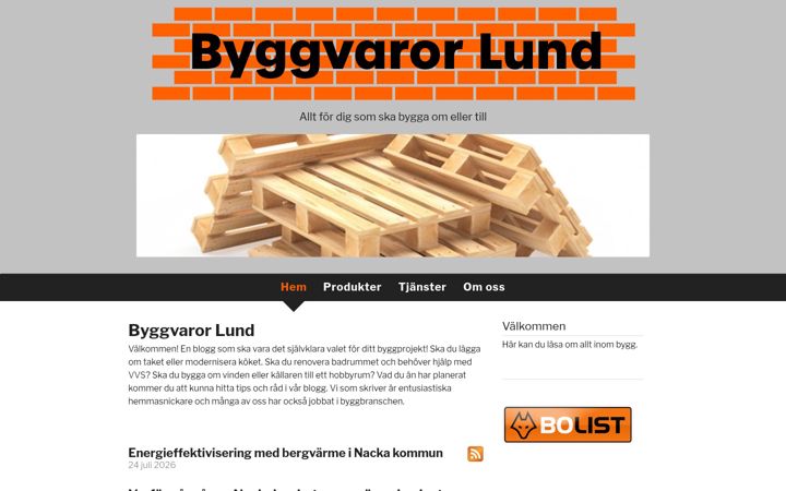 Screenshot of byggvaror-lund.se