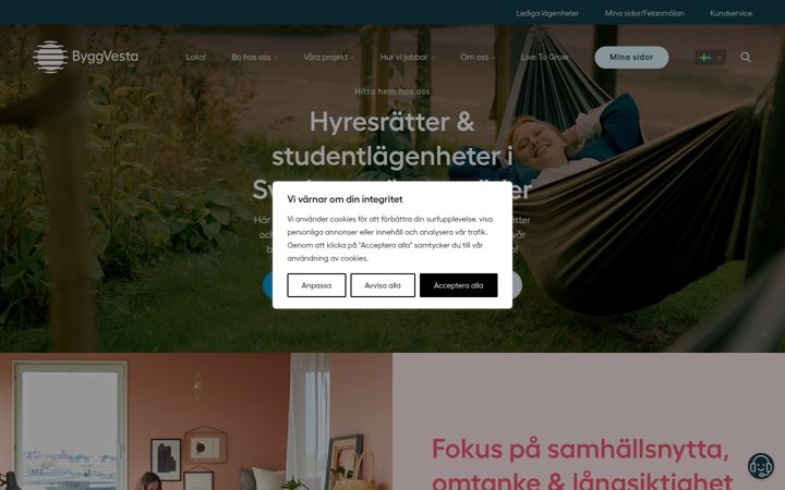 Screenshot of byggvesta.se