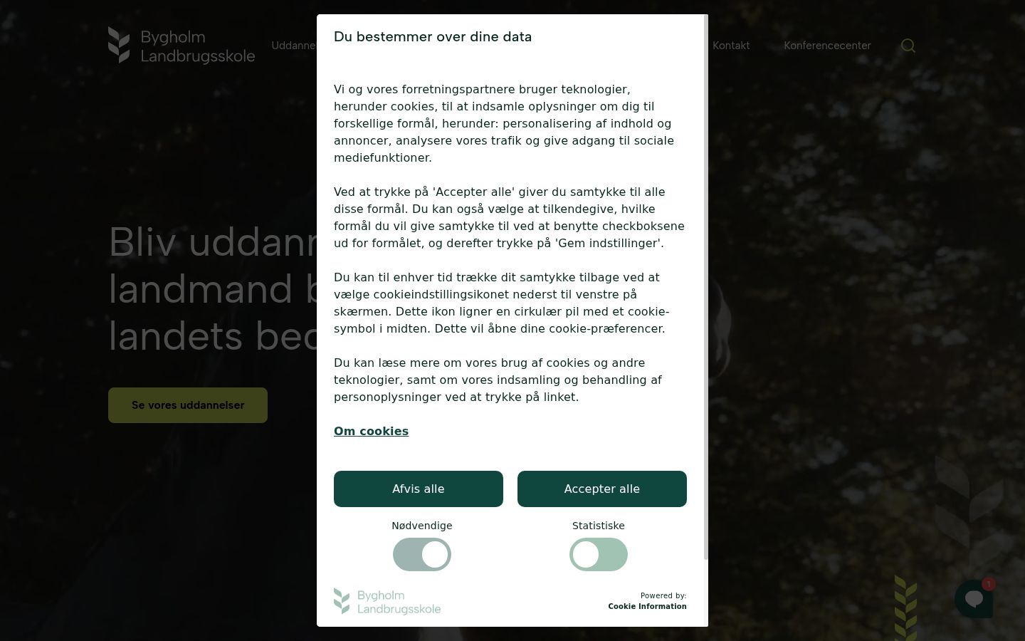 Screenshot tal-banner tal-kunsens muri qabel kwalunkwe interazzjoni