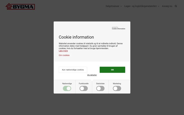 Screenshot ta' bygma-salgstrainee.dk