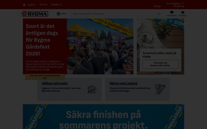 Screenshot of bygma.se