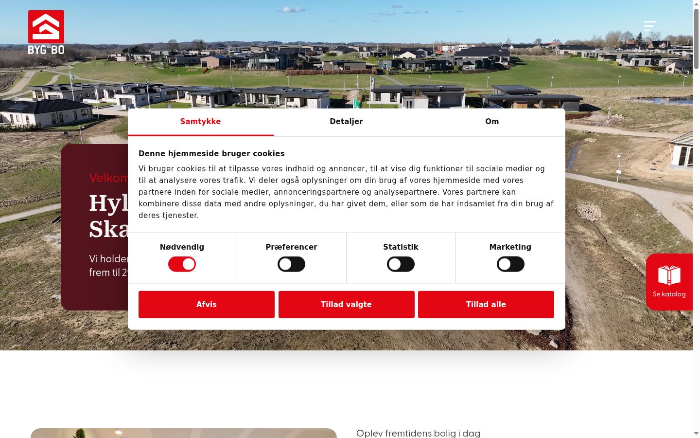 Skærmbillede af samtykkebanneret, som det blev vist før nogen interaktion
