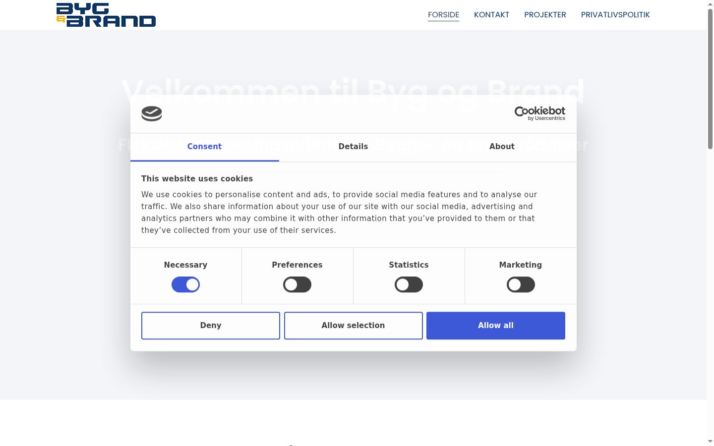 Screenshot of the consent banner shown before any interaction
